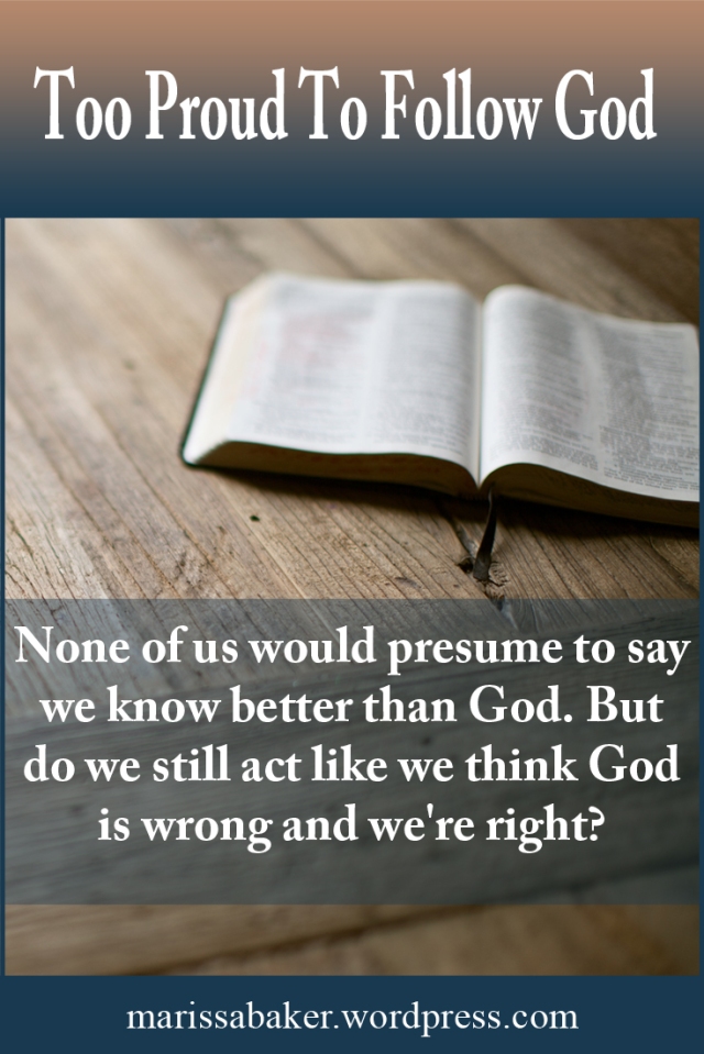 click to read article, "Too Proud To Follow God" | marissabaker.wordpress.com